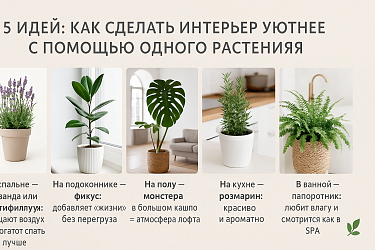 5 идей, как сделать интерьер уютнее с помощью одного растения